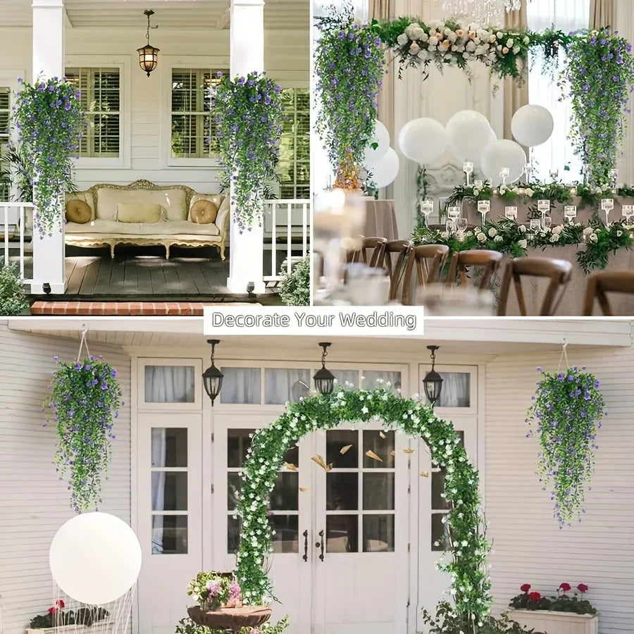 3pcs Artificial Hanging Plants - Faux Eucalyptus Greenery Vine for Indoor and Outdoor Decor