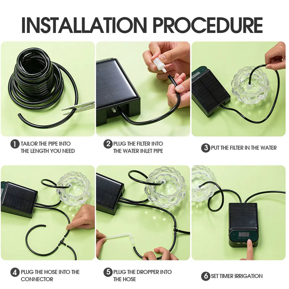 Solar-Powered Automatic Irrigation Kit - Mini Timer Watering System for Balcony and Potted Plants