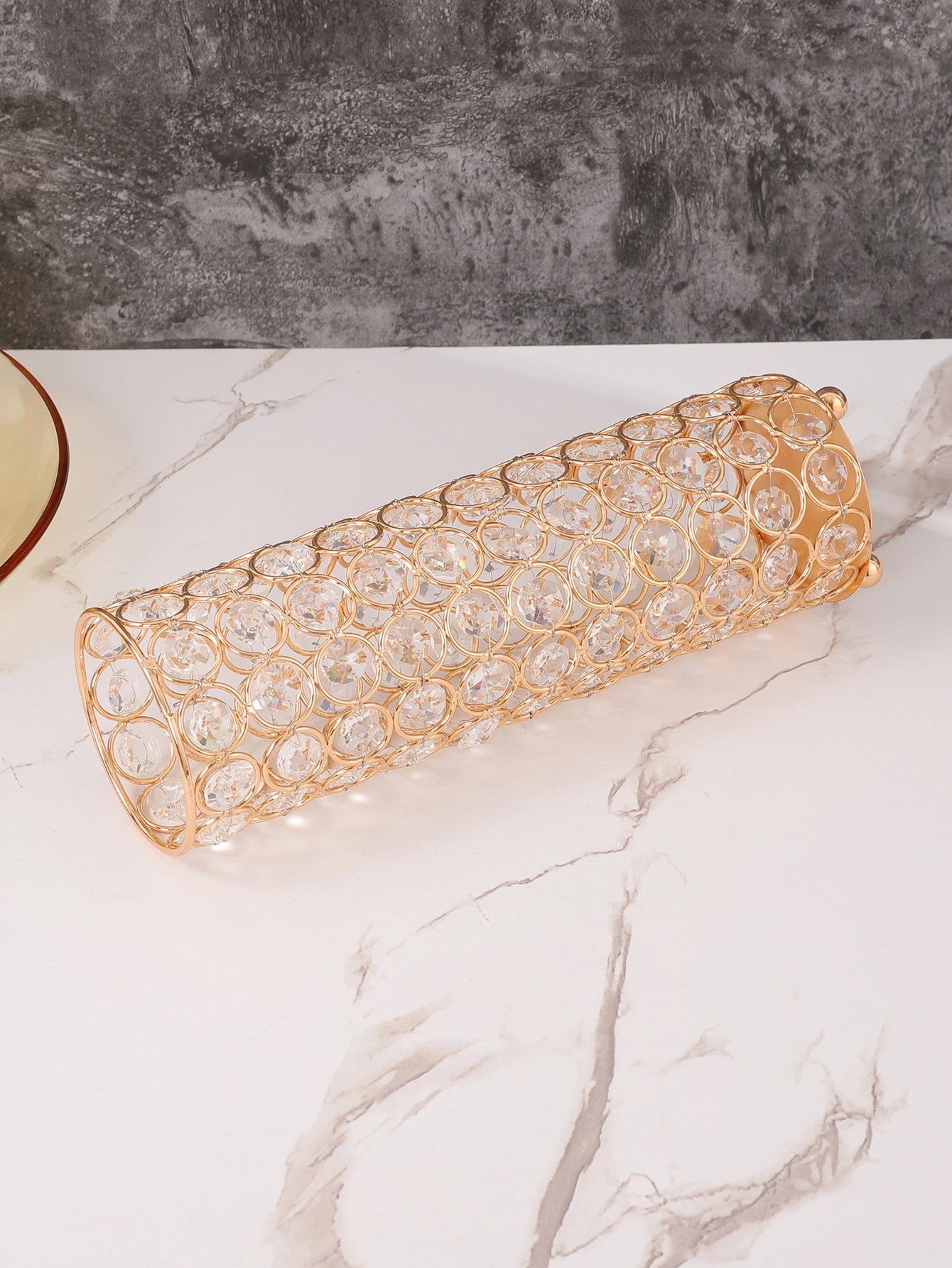 Elegant Crystal Gold Flower Vase - Centerpiece for Dining Table and Home Décor