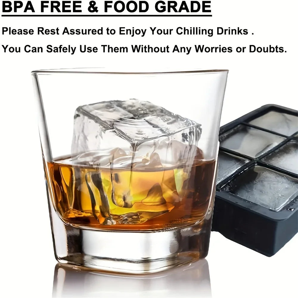 6-Grid Silicone Ice Cube Mold Tray - DIY Ice Maker for Freezer & Cocktails