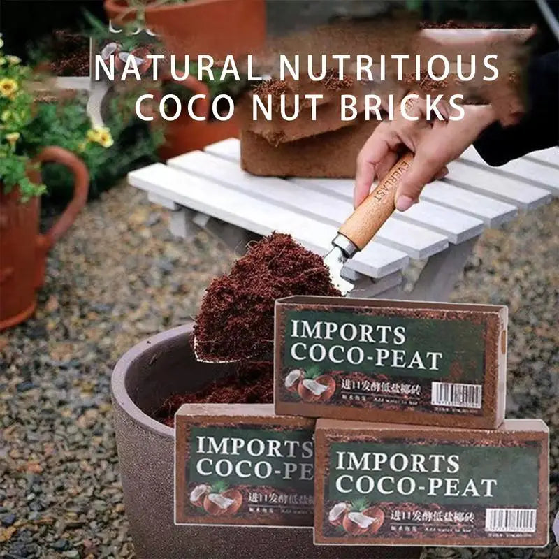 Coco Coir Brick - Compressed Coco Peat Potting Soil for Garden & Plants