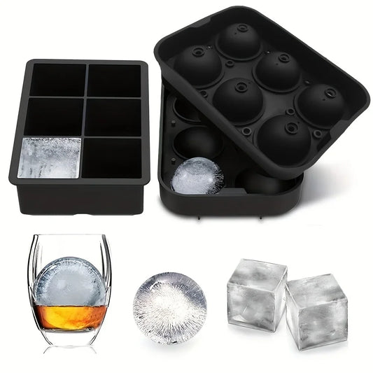 6-Grid Silicone Ice Cube Mold Tray - DIY Ice Maker for Freezer & Cocktails