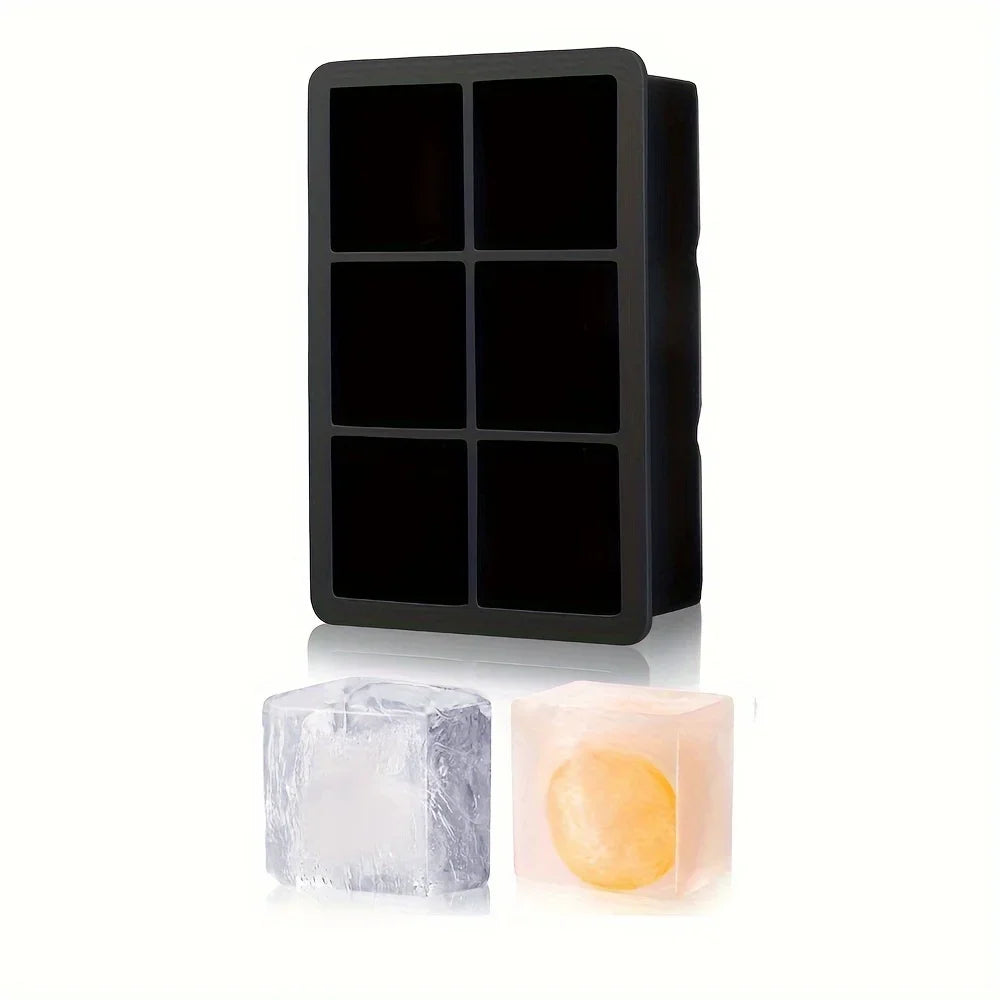 6-Grid Silicone Ice Cube Mold Tray - DIY Ice Maker for Freezer & Cocktails