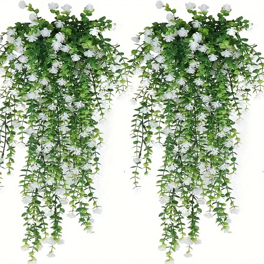 3pcs Artificial Hanging Plants - Faux Eucalyptus Greenery Vine for Indoor and Outdoor Decor