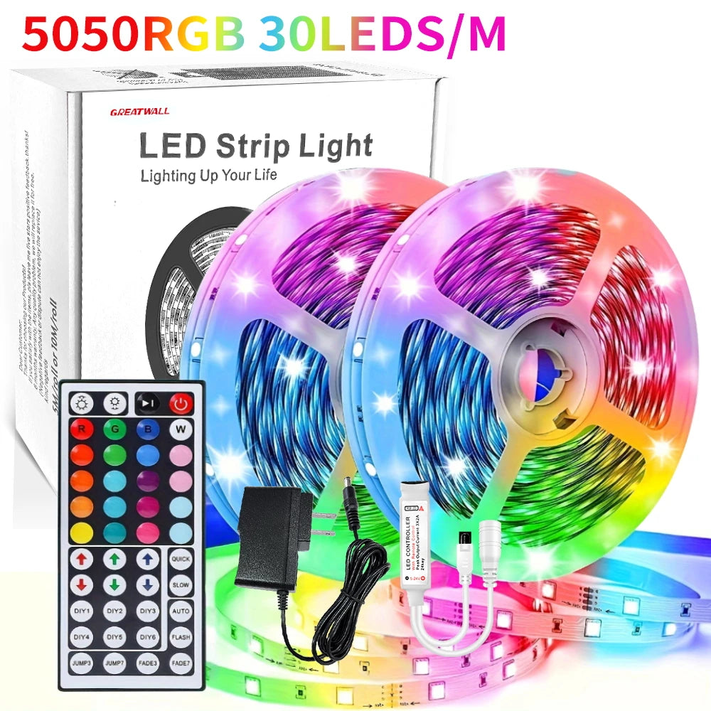 30 LEDs/m RGB LED Strip Light with Bluetooth & APP Control – Home Decoration and Ambient Lighting Kit