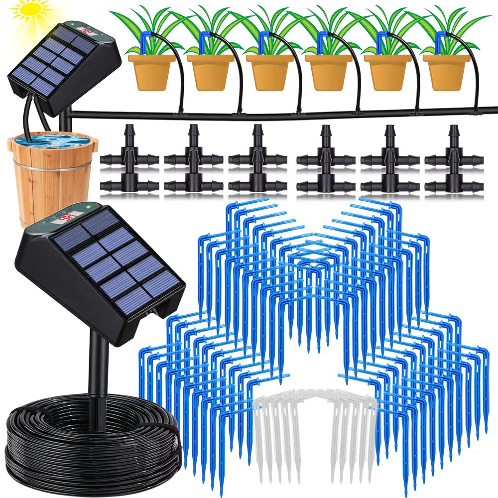 Solar-Powered Automatic Irrigation Kit - Mini Timer Watering System for Balcony and Potted Plants