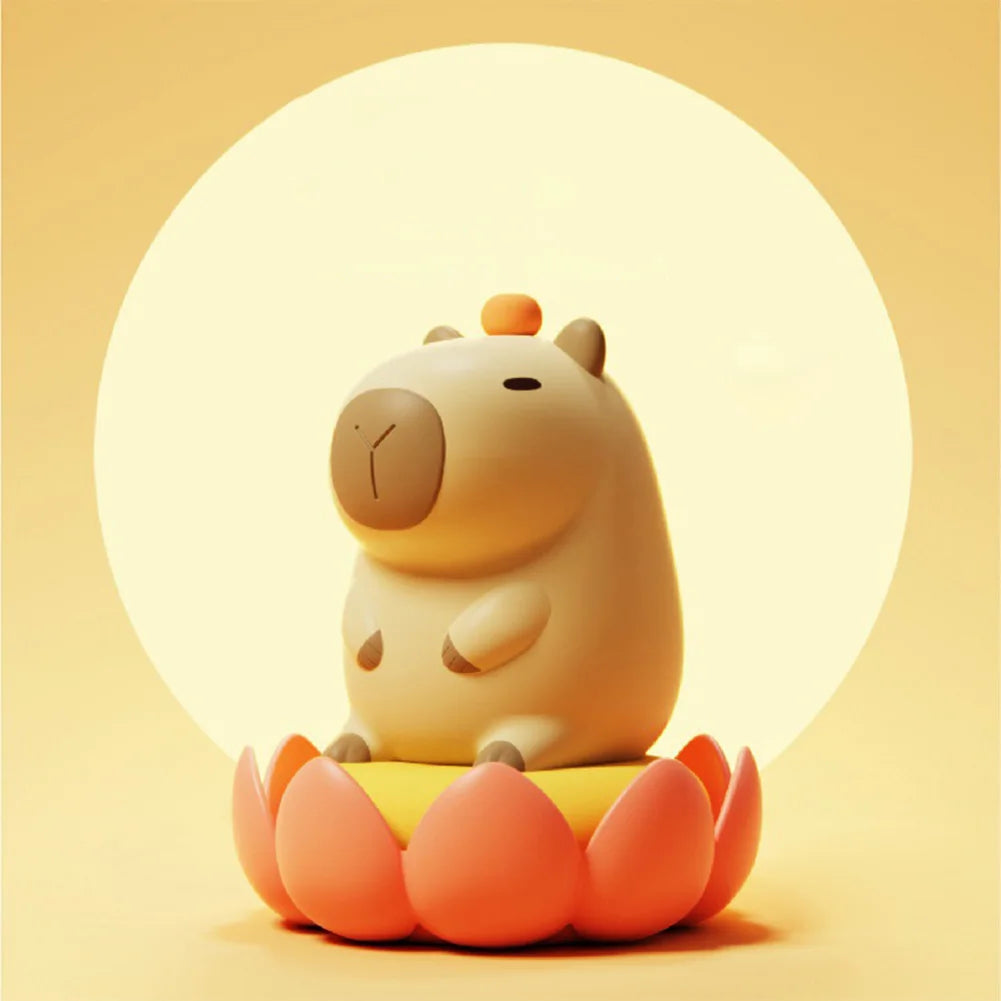 Capybara Silicone Night Light – USB Rechargeable, Touch Control