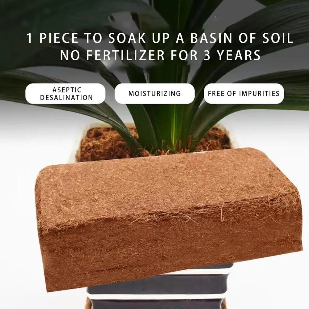 Coco Coir Brick - Compressed Coco Peat Potting Soil for Garden & Plants