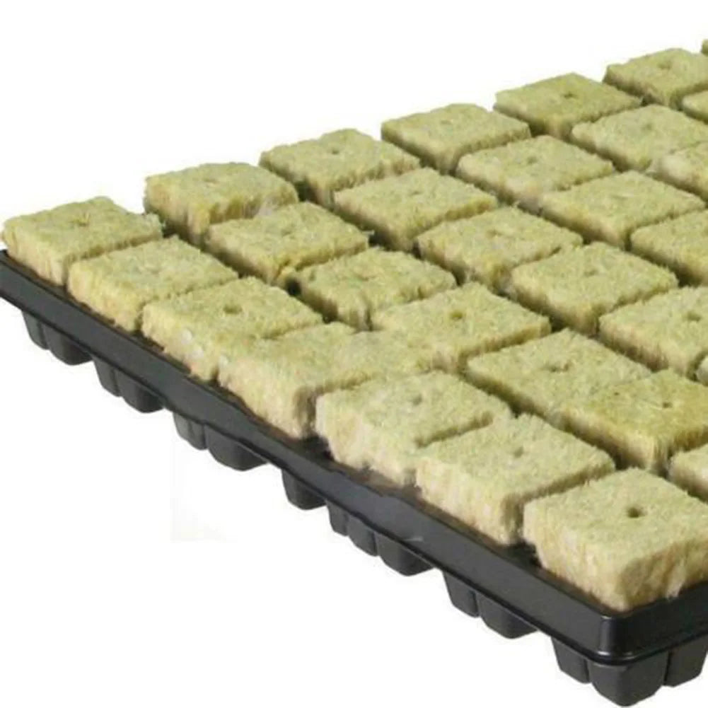 50/100pcs 25x25x40mm Stonewool Hydroponic Grow Media Cubes - Soilless Rock Wool Plant Substrate