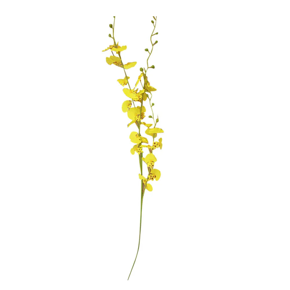 Yellow Artificial Dancing Orchid - Elegant Faux Flowers for Home & Wedding Décor