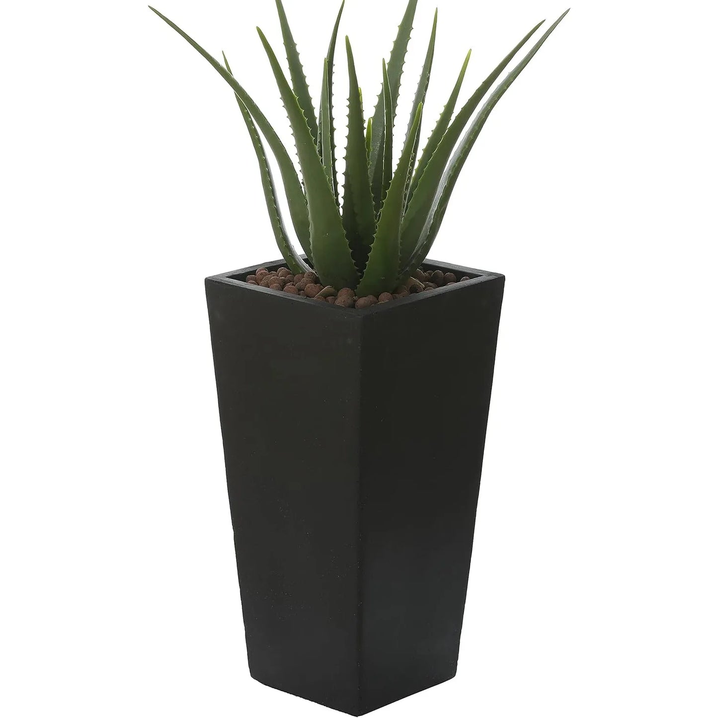 Tall Black Tapered Planters for Indoor and Outdoor Use, 18.5"