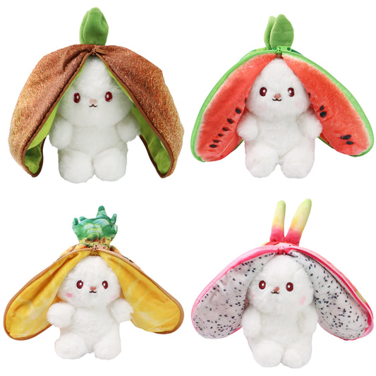 Transforming Bunny Plush Toy - Adorable Fruit-Themed Stuffed Rabbit for Kids