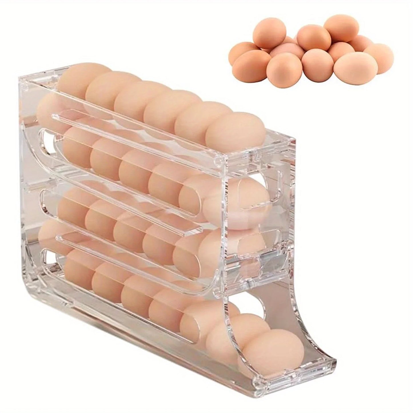 4-Tier Acrylic Egg Holder – High Capacity, Durable, and Transparent Storage Organizer for Fridge