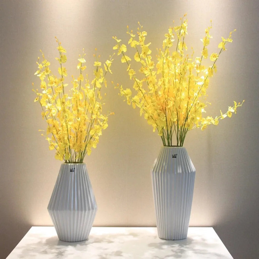 Yellow Artificial Dancing Orchid - Elegant Faux Flowers for Home & Wedding Décor