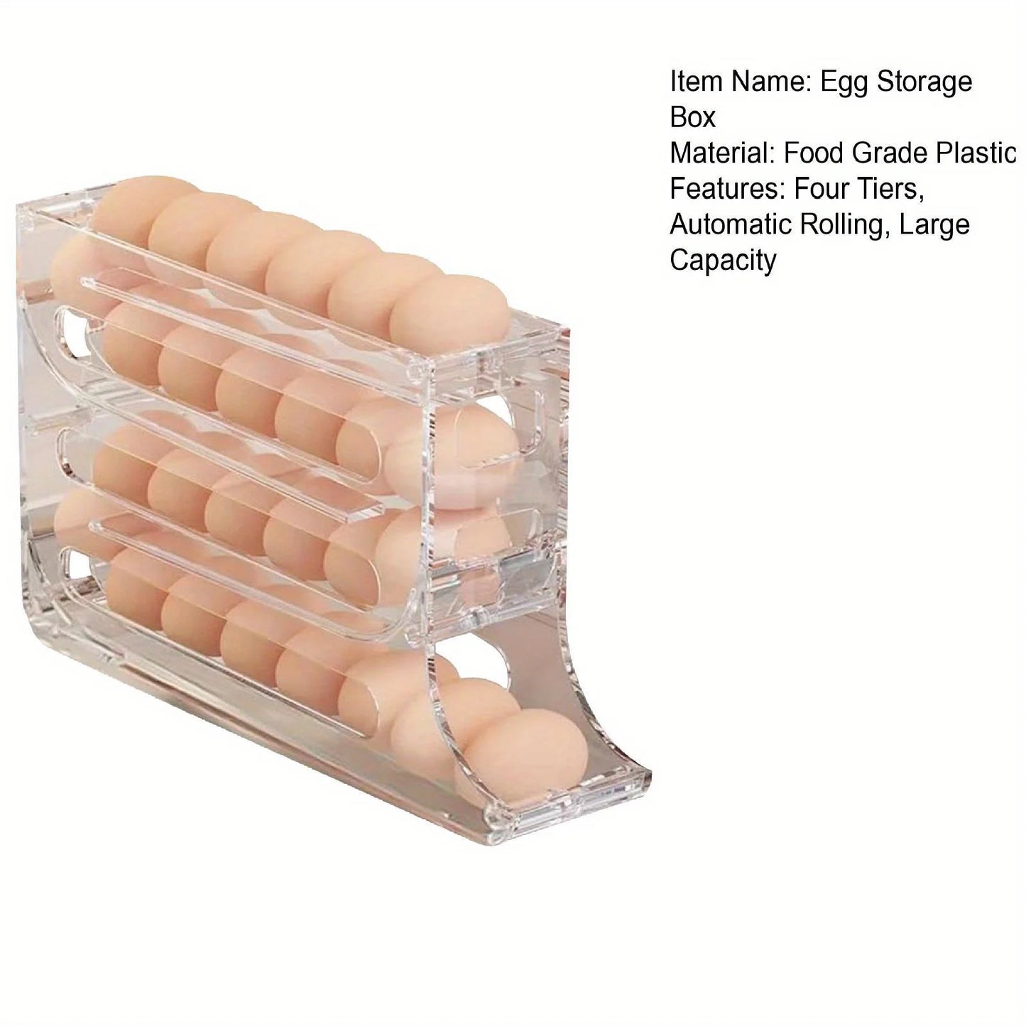 4-Tier Acrylic Egg Holder – High Capacity, Durable, and Transparent Storage Organizer for Fridge