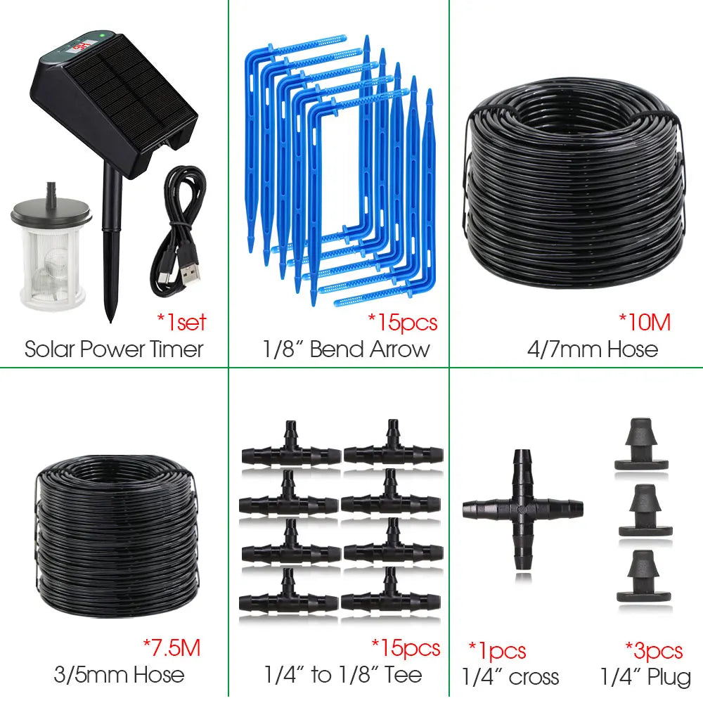 Solar-Powered Automatic Irrigation Kit - Mini Timer Watering System for Balcony and Potted Plants
