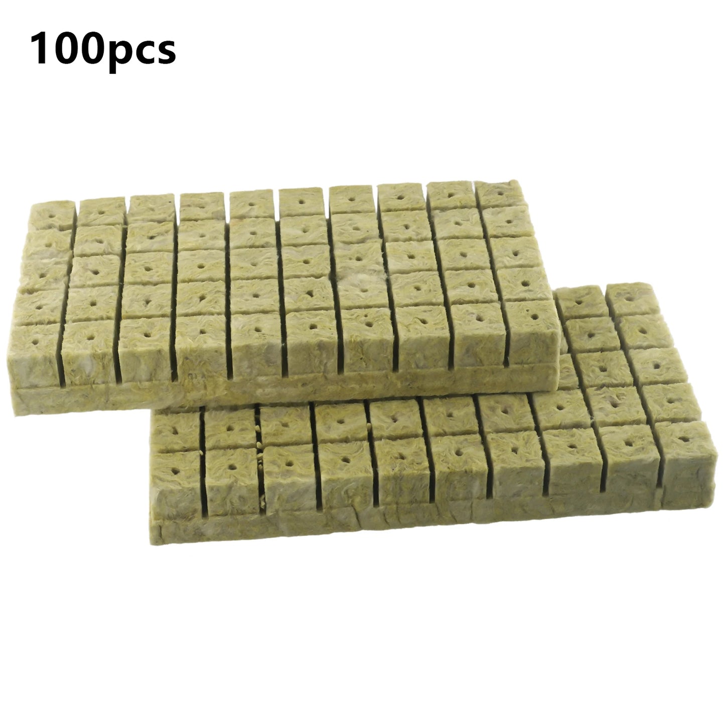 50/100pcs 25x25x40mm Stonewool Hydroponic Grow Media Cubes - Soilless Rock Wool Plant Substrate