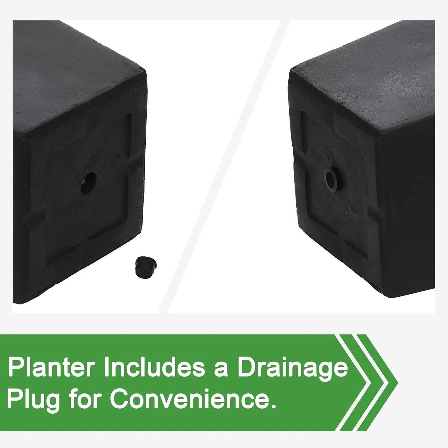 Tall Black Tapered Planters for Indoor and Outdoor Use, 18.5"