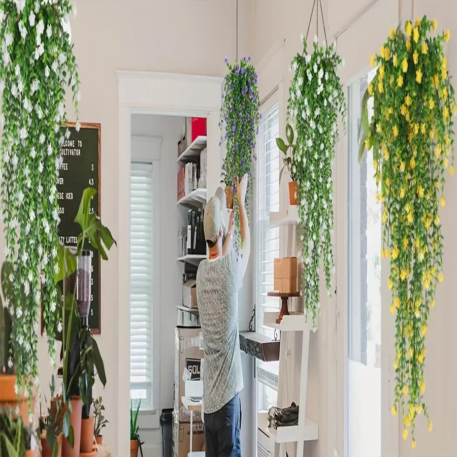 3pcs Artificial Hanging Plants - Faux Eucalyptus Greenery Vine for Indoor and Outdoor Decor