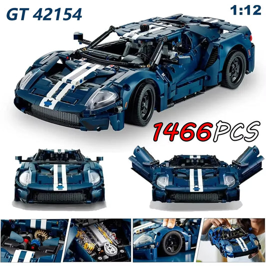 Technical GT 42154 Speed Sports Car Building Blocks MOC Set - 1:12 Scale Model Racing Vehicle