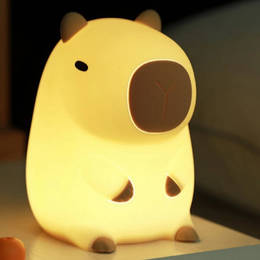 Capybara Silicone Night Light – USB Rechargeable, Touch Control