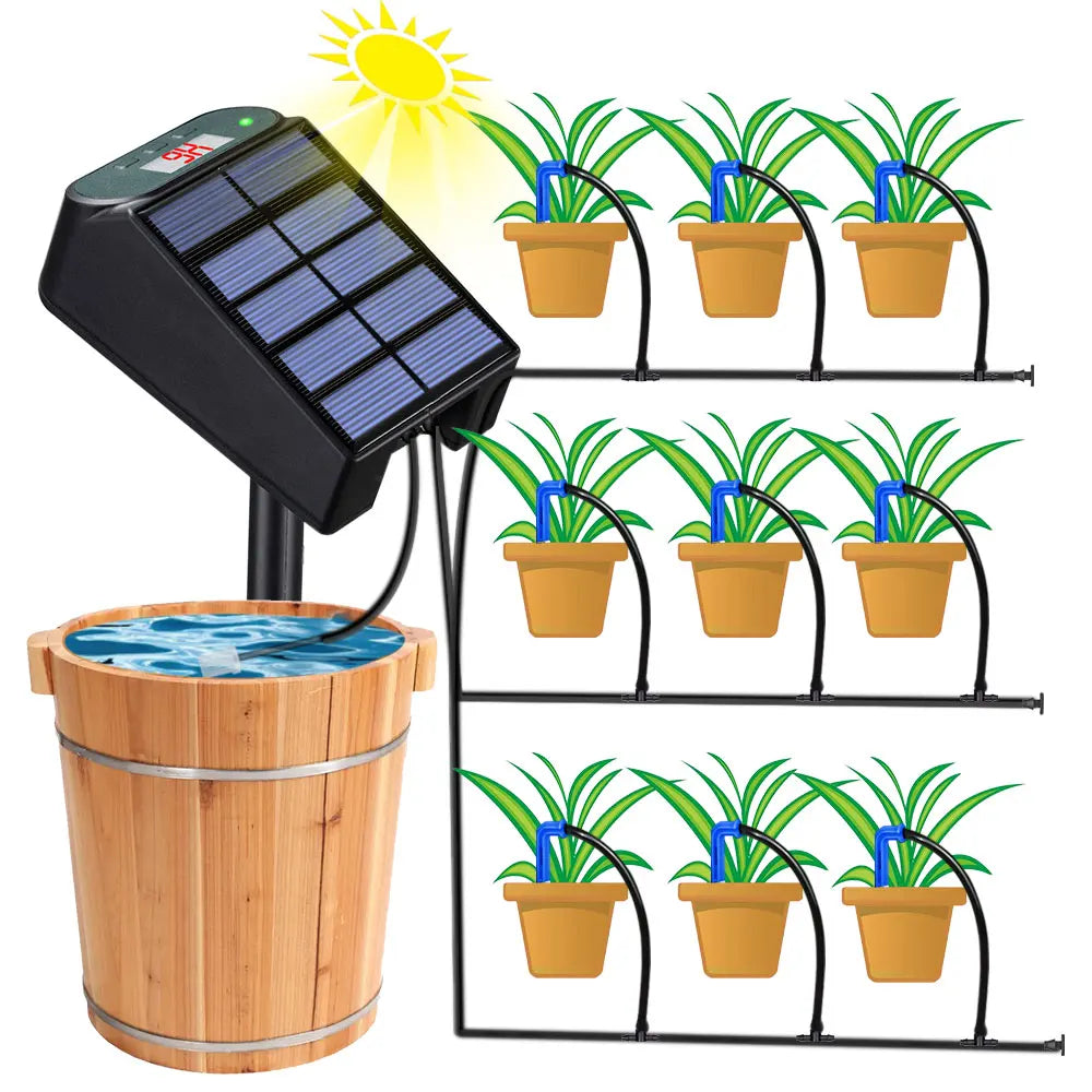 Solar-Powered Automatic Irrigation Kit - Mini Timer Watering System for Balcony and Potted Plants